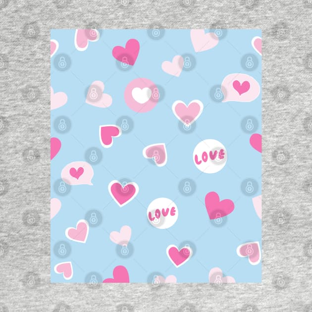 Love Valentines hearts in blue background ,brafdesign by Brafdesign